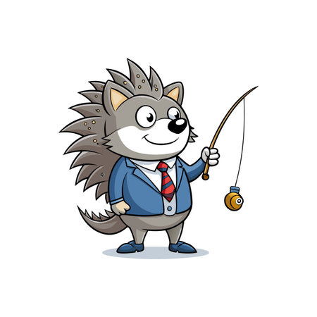 Fishing Hedgehog in Numb Stateのイラスト素材