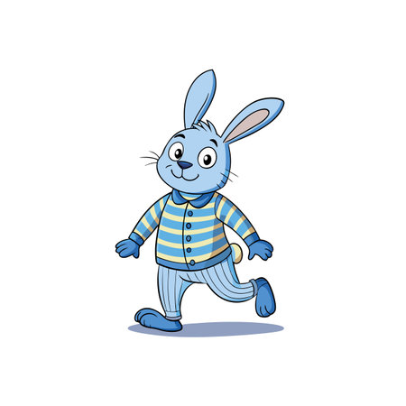 Energetic Rabbit Walking to Make New Friendsのイラスト素材