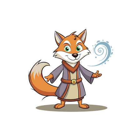 Wise Fox with Kind Spinning Eyebrowのイラスト素材