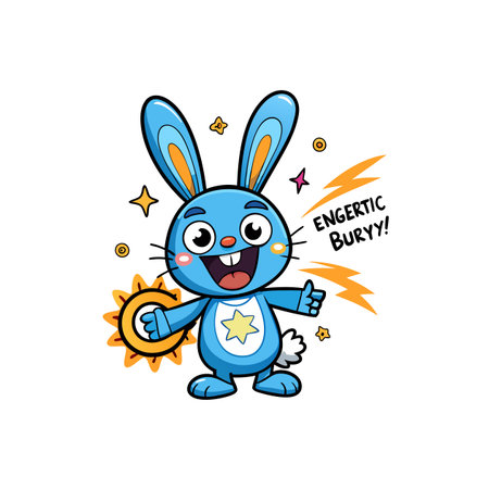 Energetic Bunny Discussing Rocketryのイラスト素材