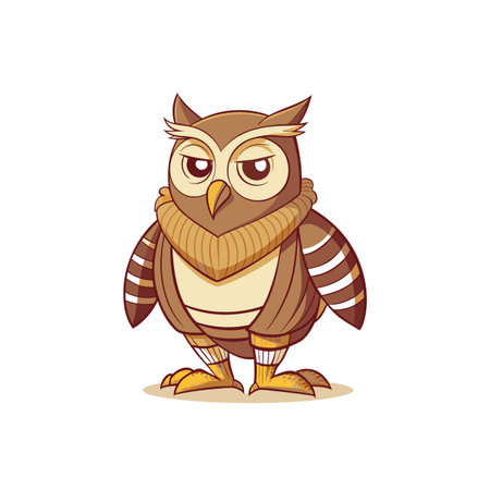 Adorable Owl Mastering Calligraphy Artのイラスト素材