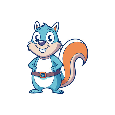 Adorable Squirrel Wearing Supportive Beltbuckleのイラスト素材