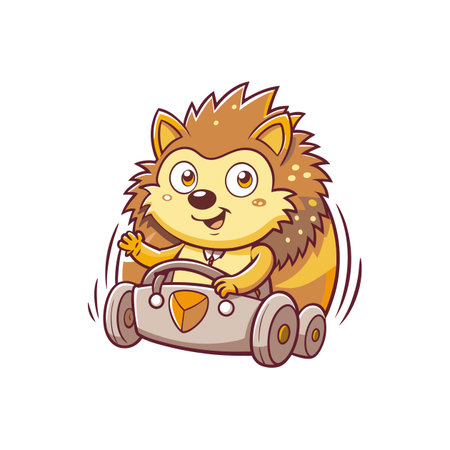 Hedgehog's Playful Driving While Dizzyのイラスト素材