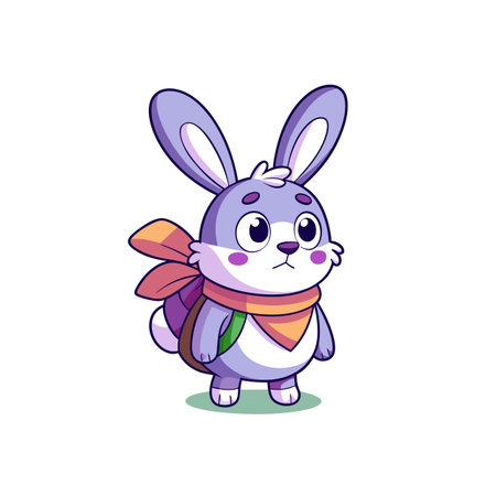 Relaxed Rabbit Practicing Calligraphyのイラスト素材