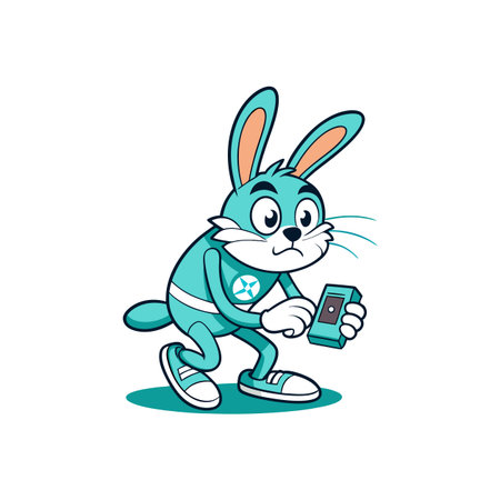 Bunny Excited for Geocaching Explorationのイラスト素材