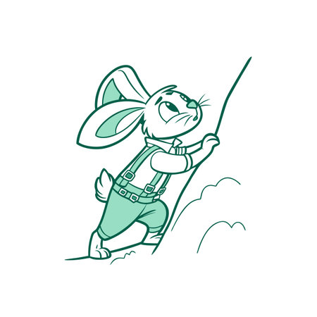 Adventure-Seeking Rabbit Mountaineering with Friendsのイラスト素材