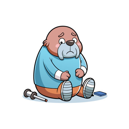 Confused Walrus Painting Its Nailsのイラスト素材