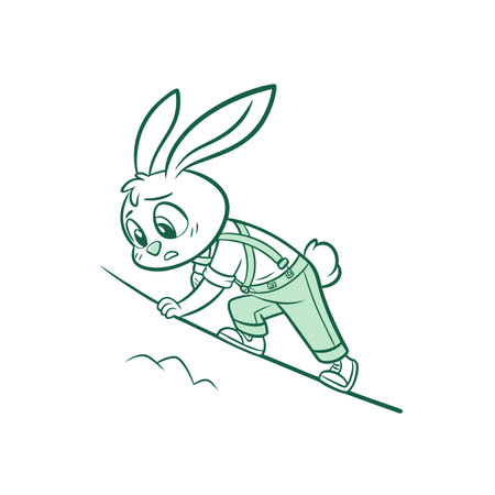 Lazy Rabbit Mountaineering with Adventure Spiritのイラスト素材