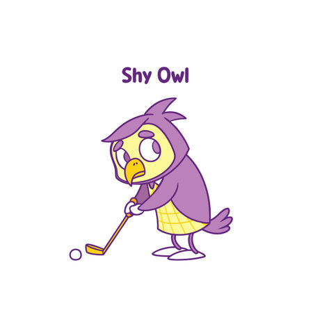 Shy Owl Enjoys a Day of Golfingのイラスト素材