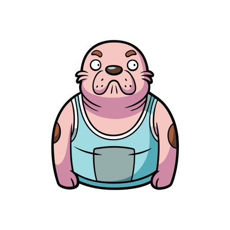 Delighted Walrus Enjoying Theater Showsのイラスト素材