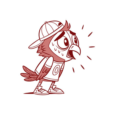 Shy Owl Watching Sports with Joyful Excitementのイラスト素材