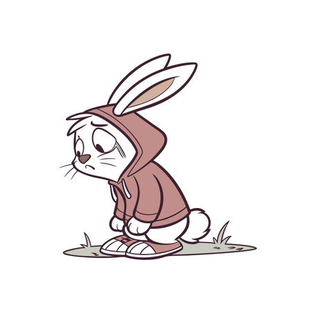 Exhausted Rabbit at Charity Eventのイラスト素材