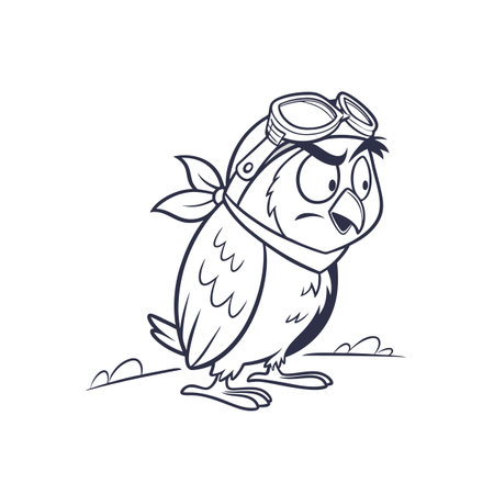 Whimsical Comic Owl Underweight Illustrationのイラスト素材