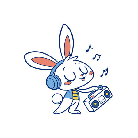 Exhausted Bunny Mixing Music Beatsのイラスト素材