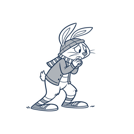 Sick Rabbit Vlogging about Daily Lifeのイラスト素材