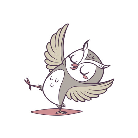 Owl's Fun Adventure in Yogaのイラスト素材