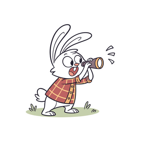 Joyful Bunny Watching Exciting Theater Showsのイラスト素材