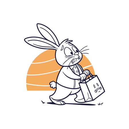 Rabbit's Humorous Grocery Adventureのイラスト素材