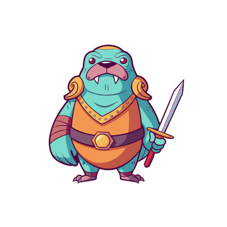 Whimsical Walrus Investigating Genealogyのイラスト素材