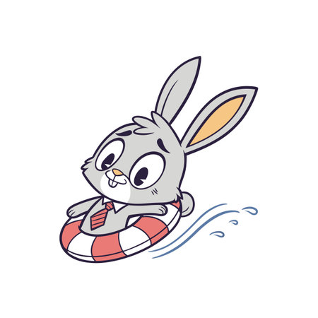 Creative Bunny Swimming with Loving Energyのイラスト素材