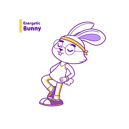 Energetic Bunny Painting While Meditatingのイラスト素材