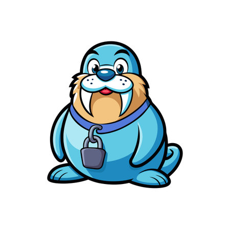 Creative Walrus Golfing with Light Touchのイラスト素材