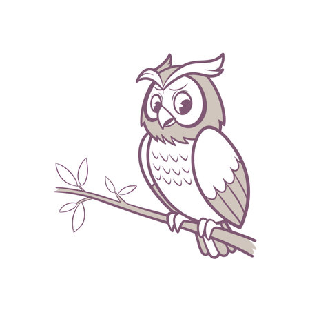 Owl Relaxing While Enjoying Sportsのイラスト素材