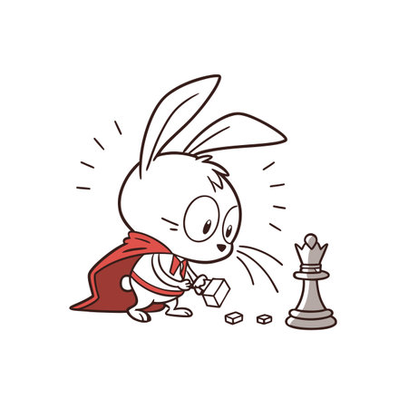 Whimsical Rabbit Playing Chess in Painのイラスト素材