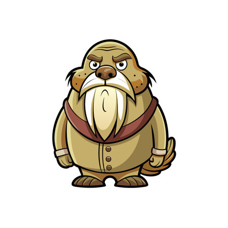 Walrus Enjoying a People Watching Dayのイラスト素材