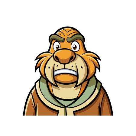 Walrus Observing People with Delightのイラスト素材