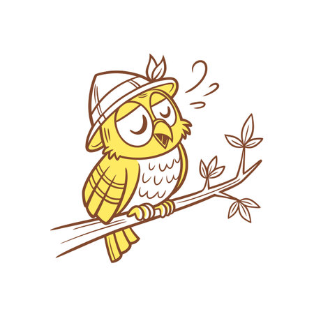 Active Owl Enjoying Horseback Ridingのイラスト素材