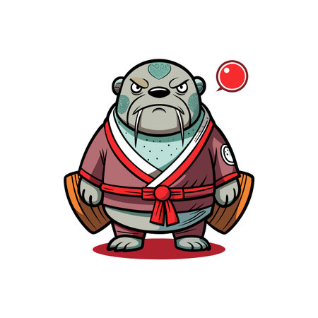 Walrus's Humorous Stamp Collection Adventureのイラスト素材