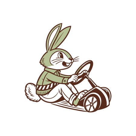 Hydrated Rabbit Driving with Joyのイラスト素材