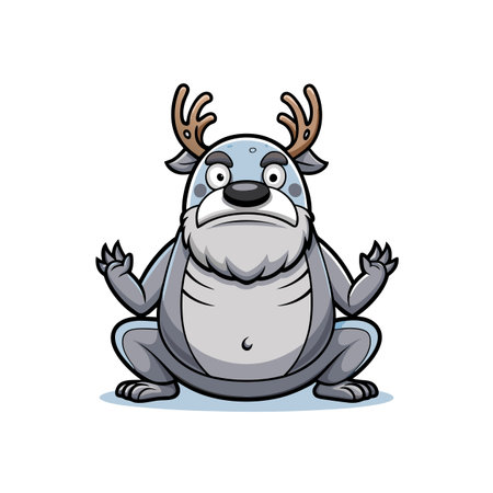 Walrus Practicing Yoga in Lightのイラスト素材