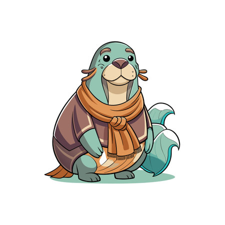 Dehydrated Walrus in Digital Artのイラスト素材