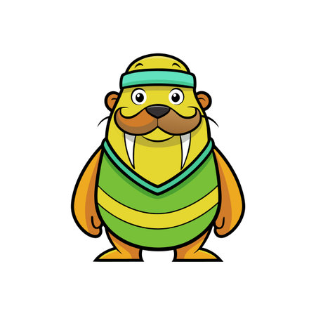 Warm Walrus Enjoying People Watchingのイラスト素材