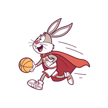 Lively Rabbit Basketball Adventure with Vitalityのイラスト素材