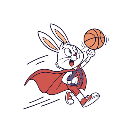 Creative Vital Rabbit in Basketball Adventureのイラスト素材