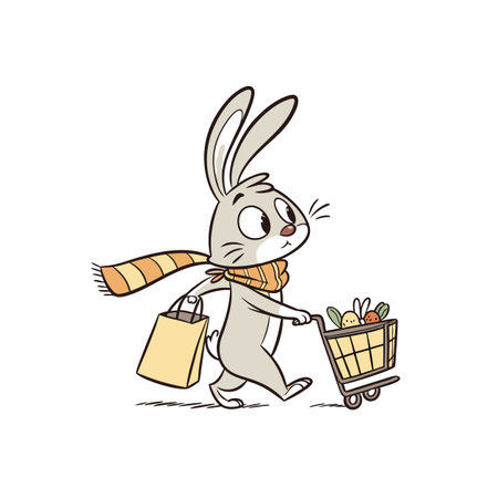 Eager Bunny Cycling with Energyのイラスト素材