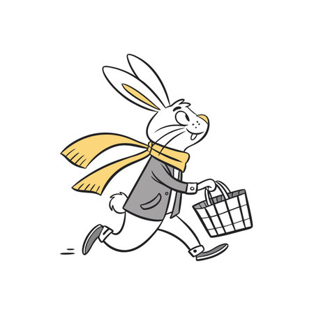 Lively Bunny Cycling with Eager Energyのイラスト素材