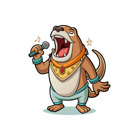 Delightful Walrus Crafting Furniture with Friendsのイラスト素材