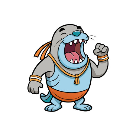 Joyful Walrus Building Creative Furnitureのイラスト素材