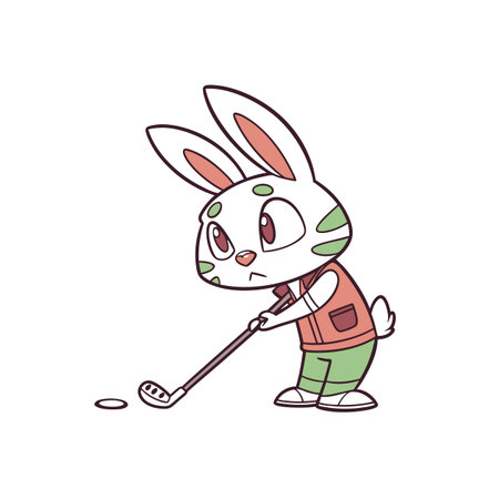 Rabbit's Joyful Day on the Golf Courseのイラスト素材