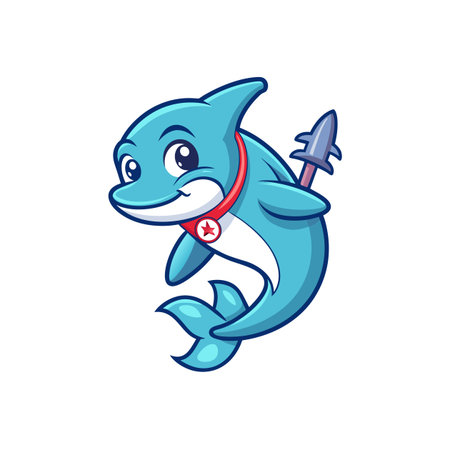 Dolphin Sliding Slowly Through Oceanのイラスト素材