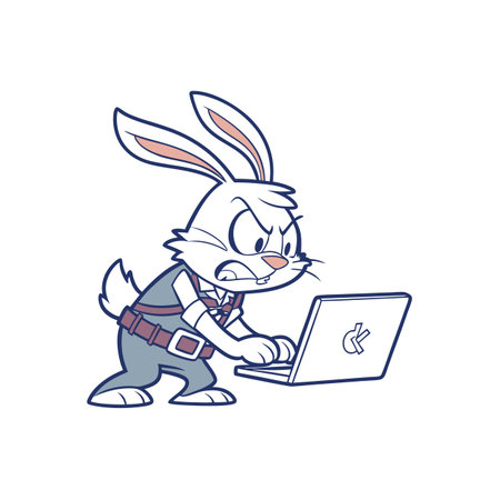 Creative Weak Bunny in Coding Adventureのイラスト素材