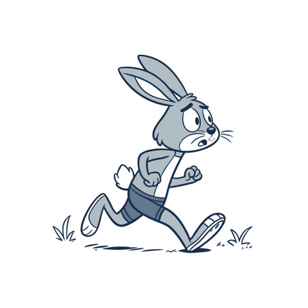 Energetic Rabbit on the Moveのイラスト素材