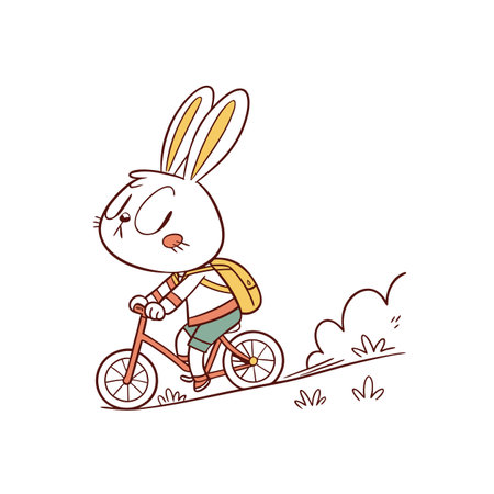 Tight Rabbit Cycling with Enthusiasmのイラスト素材