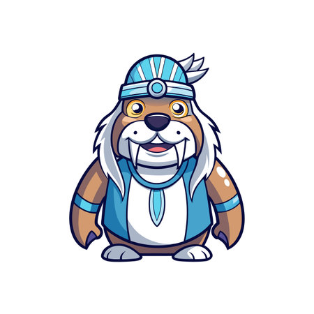 Delightful Walrus Participating in Community Serviceのイラスト素材