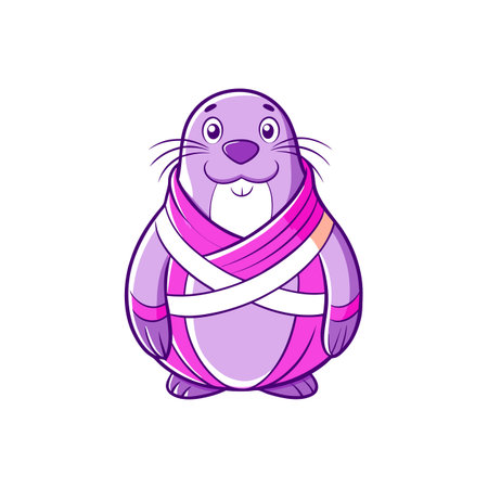 Lively Walrus with Friends While Injuredのイラスト素材