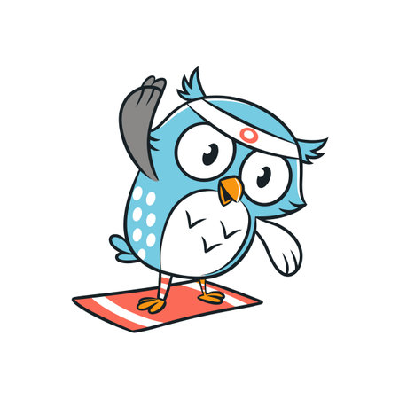 Creative Steady Owl in Yoga Adventureのイラスト素材